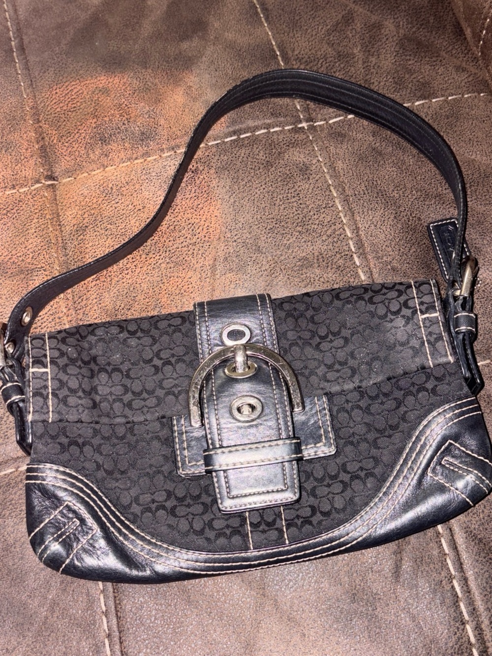Coach Soho Mini Signature Buckle Flap Baguette / Shoulder Bag — Style #3628